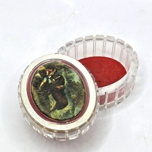 VTG Art Deco Italian Victorian Style Powder Trinket Jewelry Ring Box  Portrait